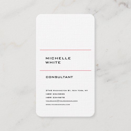 Premium Linen Minimalist Plain Simple Professional Business Card