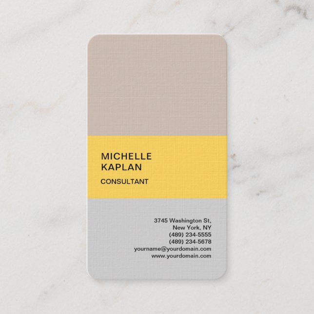 Premium Linen Modern Professional Exclusive Business Card (Front)