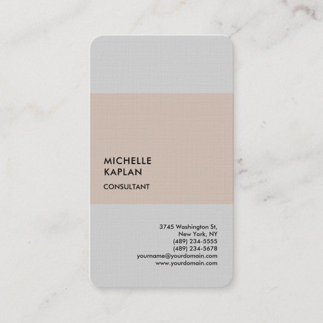 Premium Linen Modern Professional Exclusive Business Card (Front)