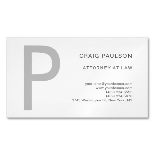 Premium Linen Monogram Attorney at Law Modern Business Card Magnet