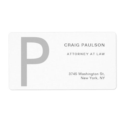 Premium Linen Monogram Attorney at Law Modern Label