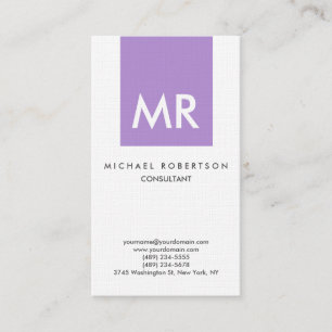 Premium Linen Monogram Elegant Unique Business Card