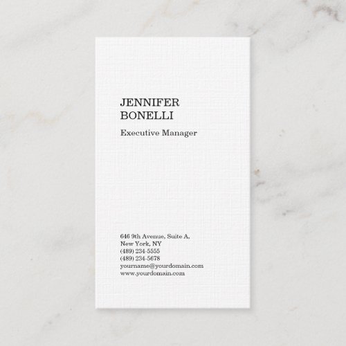 Premium linen plain minimalist modern trendy busin business card