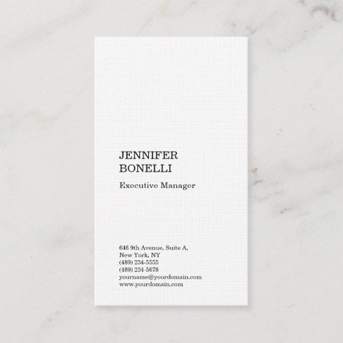 Premium linen plain minimalist modern trendy business card