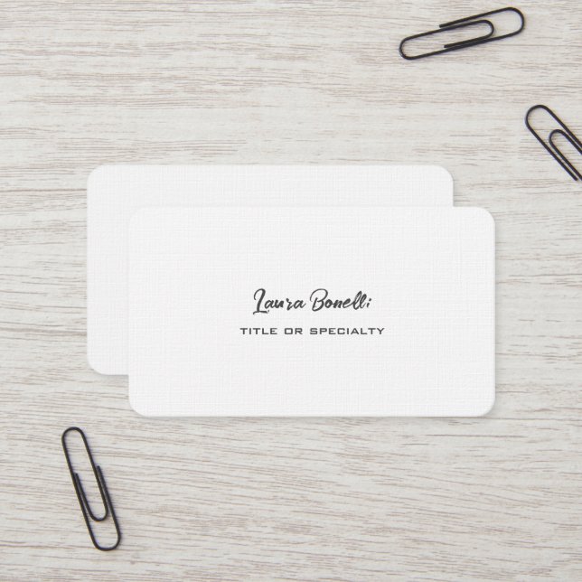 Premium Linen Professional Modern Business Card (Front/Back In Situ)