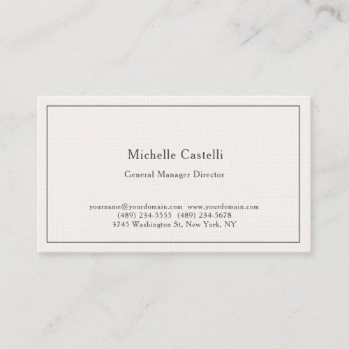 Premium Linen Professional Unique Classical Pastel Business Card