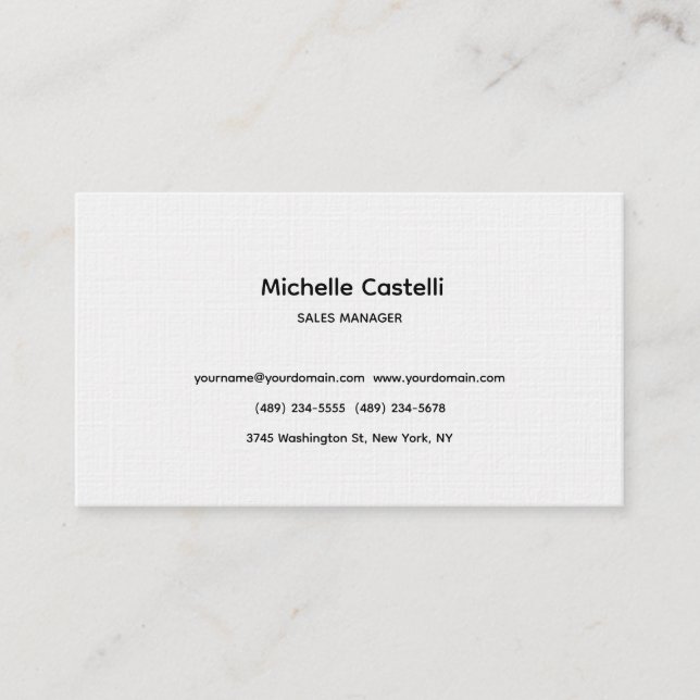 Premium Linen Professional Unique Classical Simple Business Card (Front)