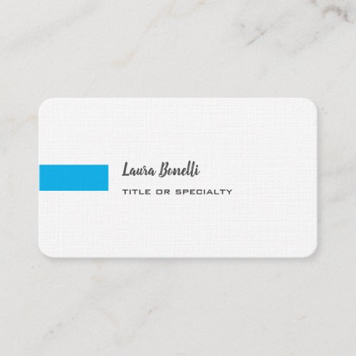 Premium Linen Sky Blue White Professional Modern Business Card