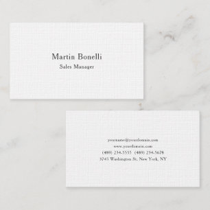 Premium Linen Unique Classical Simple Black White Business Card