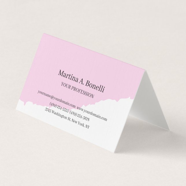 Premium Linen Unique Elegant Plain Simple Special Business Card (Front)