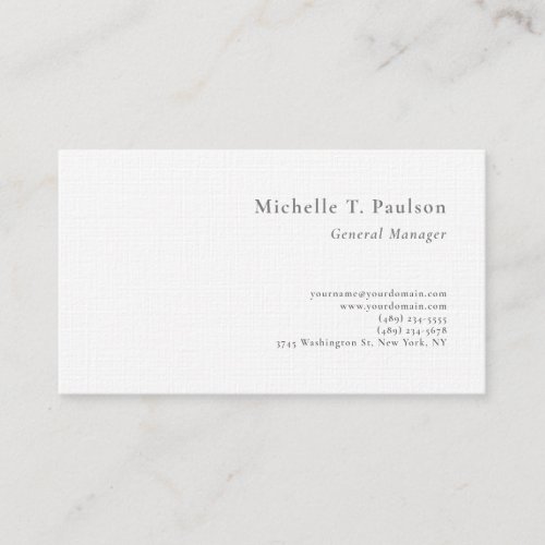 Premium Luxury Linen Minimalist Modern Business Card