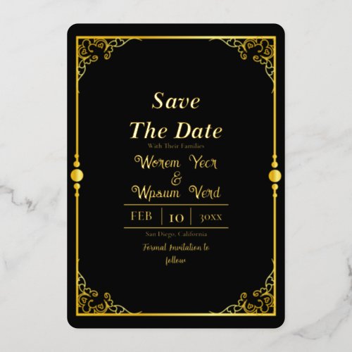 Premium Luxury Wedding Save the Date Foil Invitation
