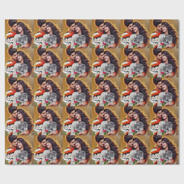 Premium Matte Wrapping Paper – Colorful 3D Digital (Flat)