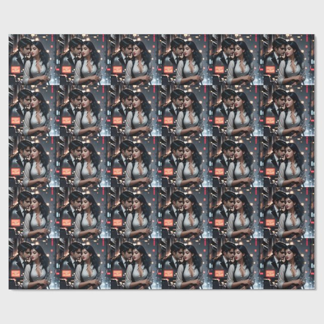 Premium Matte Wrapping Paper – Colorful 3D Digital (Flat)