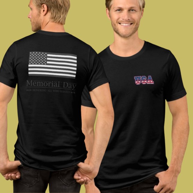 Premium Memorial Day USA Flag Double-Sided Tri-Blend Shirt (Creator Uploaded)