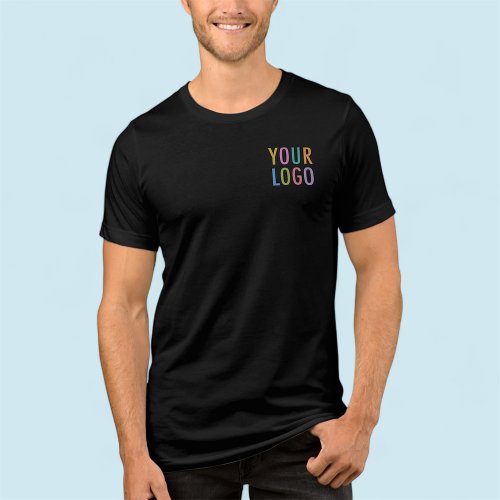 Premium Mens Black T_Shirt Custom Company Logo Tri_Blend Shirt