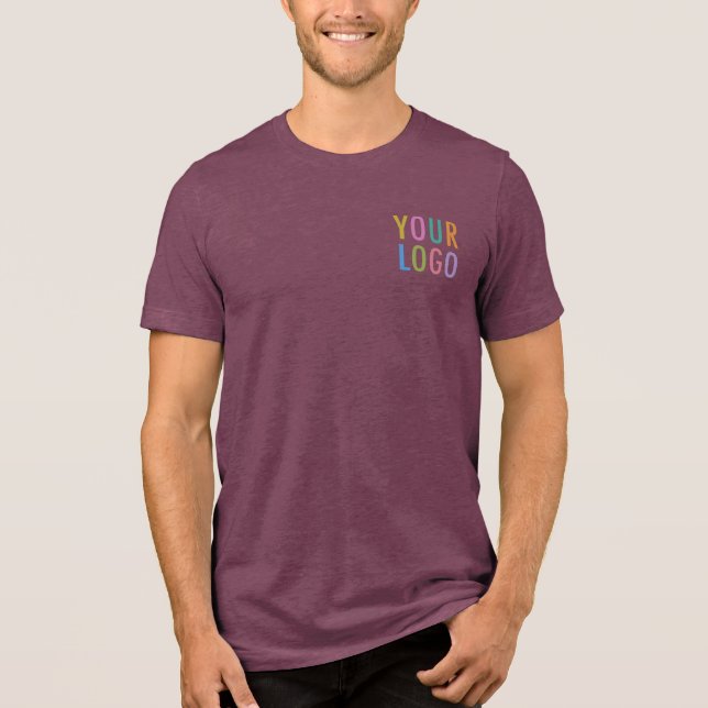 Premium Men’s T-Shirt Custom Logo Burgundy Maroon Tri-Blend Shirt (Front)