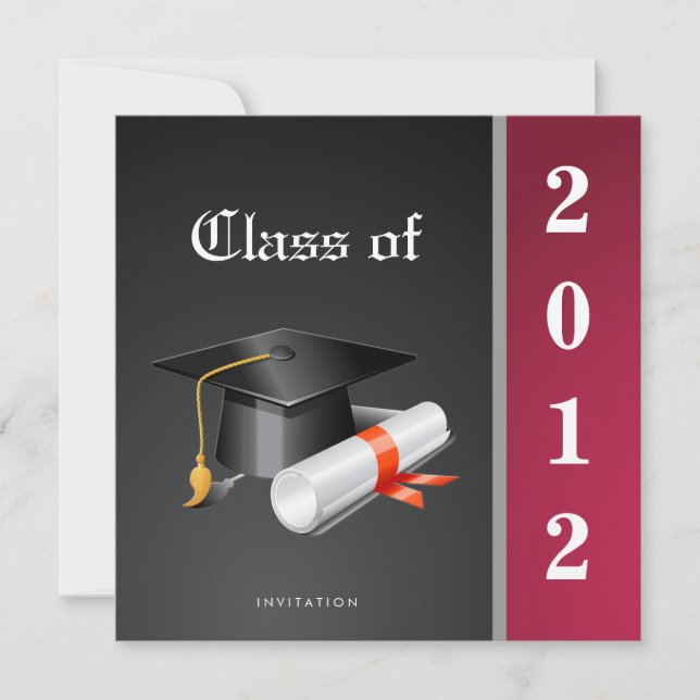 Premium Metallic Elegant Class of 2012 Graduation Invitation (Front)