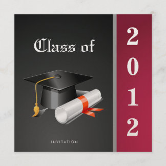 Premium Metallic Elegant Class of 2012 Graduation Invitation