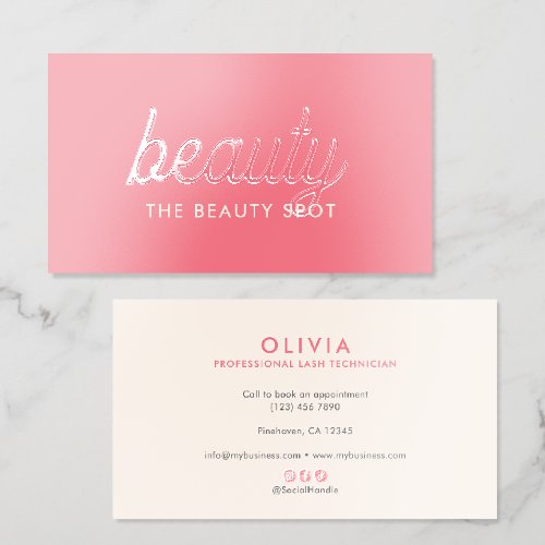 Premium Modern Beauty Salon/Esthetician Raised Spot UV Business Card