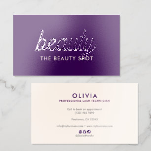 Premium Modern Beauty Salon/Esthetician Raised Spot UV Business Card