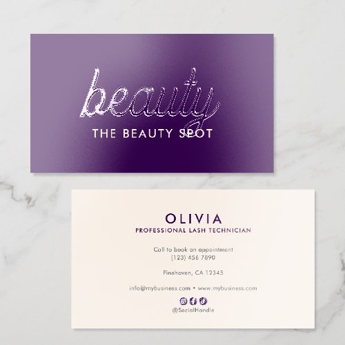 Premium Modern Beauty Salon/Esthetician Raised Spot UV Business Card