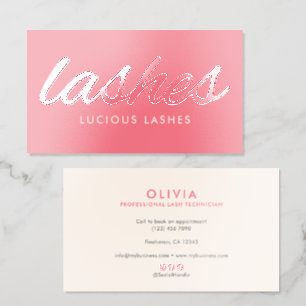 Premium Modern Lash Technician/Salon Raised Spot UV Business Card