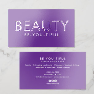 Premium Modern Minimalist Beauty Salon/Esthetician Raised Spot UV Business Card