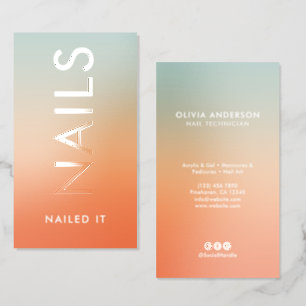 Premium Modern Minimalist Nail Salon/Technician Ra Raised Spot UV Business Card