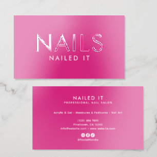 Premium Modern Minimalist Nail Salon/Technician Raised Spot UV Business Card