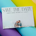 Premium Modern TRENDY Text Photo DESIGNER Save The Date<br><div class="desc">This Design is fully editable 1) Change to your photos and resize if necessary (front and back) (if you don't want a photo on the back you can disable it or delete it) 2) You can change all of the colors of the text front and back if needed 3) Edit...</div>
