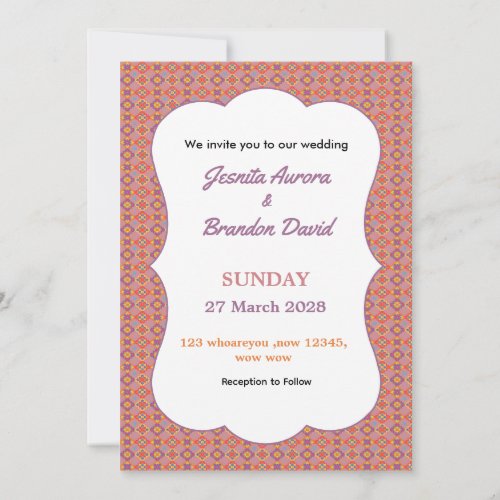 Premium Native American Geometric Floral Pattern Invitation