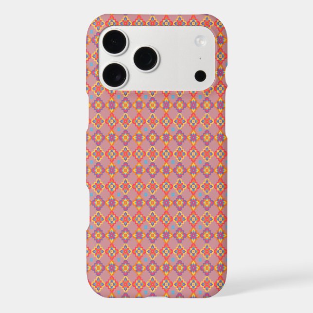 Premium Native American Geometric Floral Pattern iPhone Case (Back)