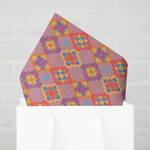 Premium Native American Geometric Floral Pattern Tissue Paper