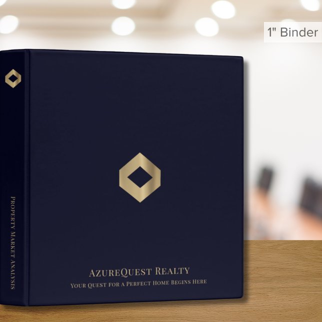 Premium Navy Blue and Gold Logo 3 Ring Binder (Creator Uploaded)