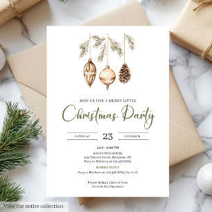 Premium Neutral Olive Light Brown Christmas Party Invitation