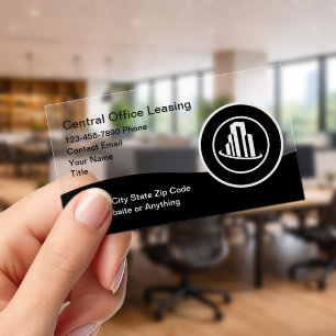 Premium Office Leasing Clear Plastic Business Cards