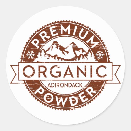 Premium Organic Adirondack Powder Classic Round Sticker