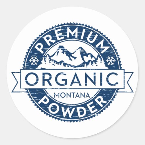 Premium Organic Montana Powder Classic Round Sticker