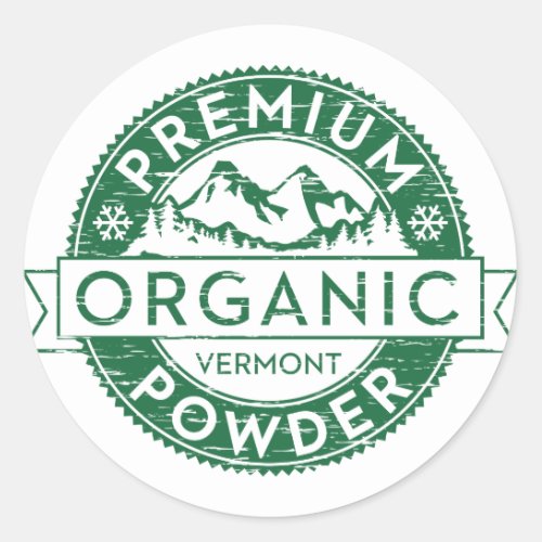 Premium Organic Vermont Powder Sticker