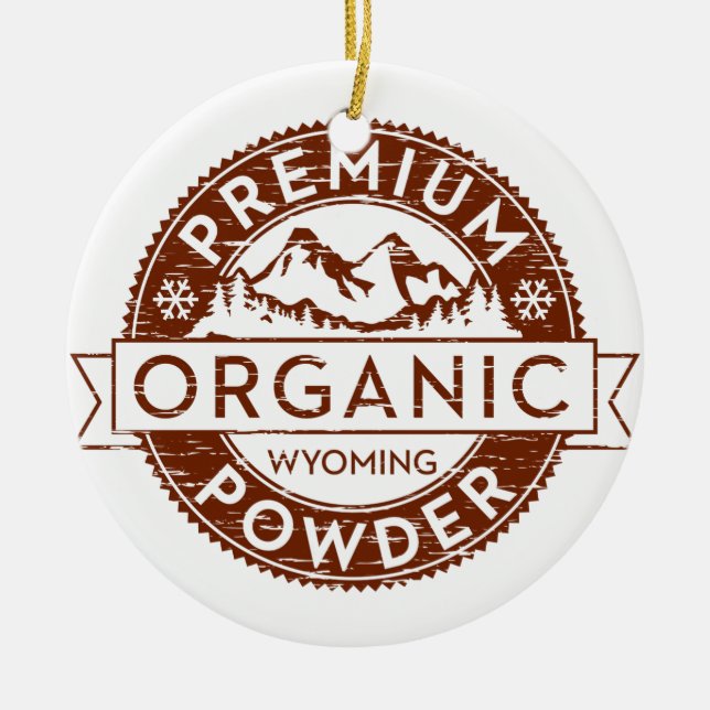 Premium Organic Wyoming Powder Ceramic Ornament (Front)