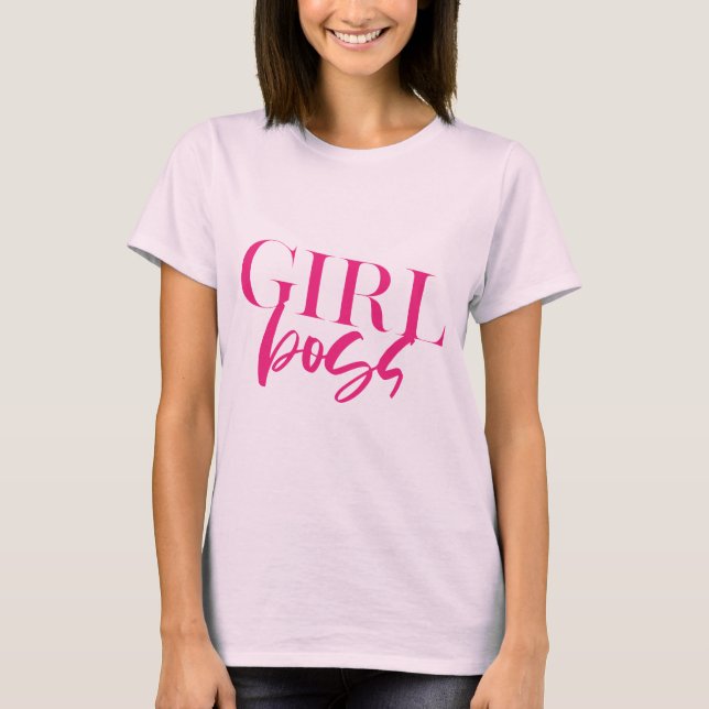 Premium Pale Pink Girl Boss Modern Ultra T-Shirt (Front)