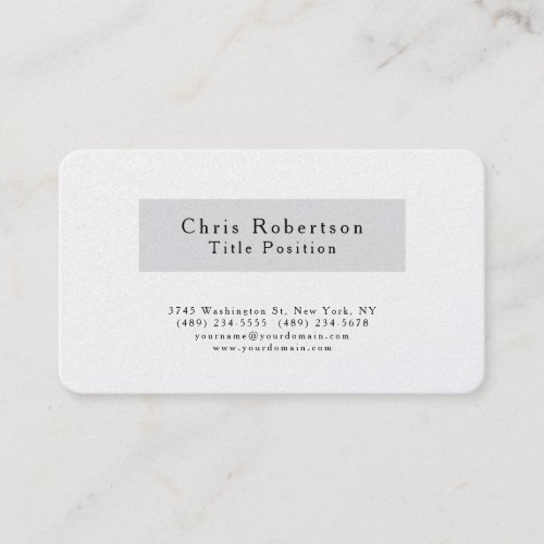 Premium Pearl Black Grey White Charming Minimalist Business Card