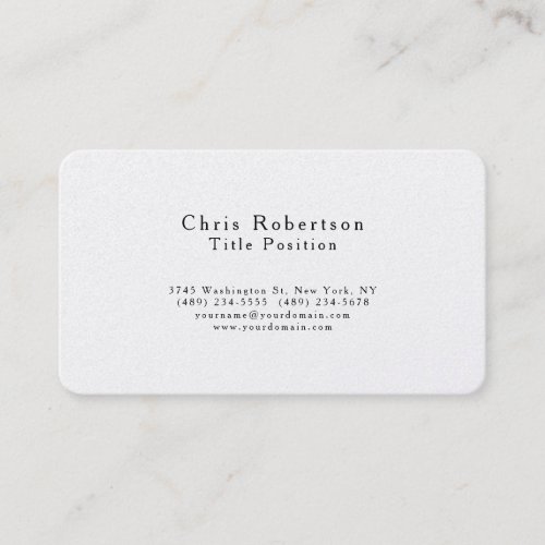 Premium Pearl Black White Charming Minimalist Business Card