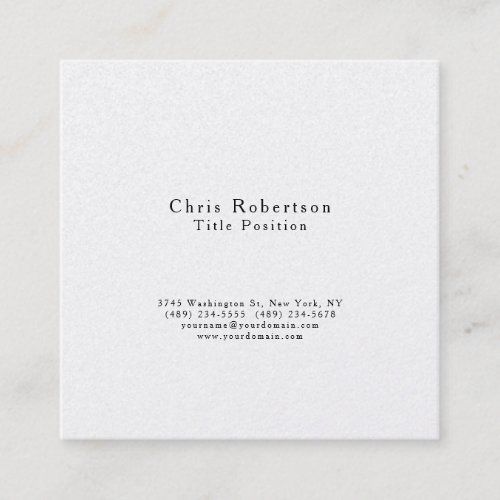 Premium Pearl Black White Charming Minimalist Square Business Card