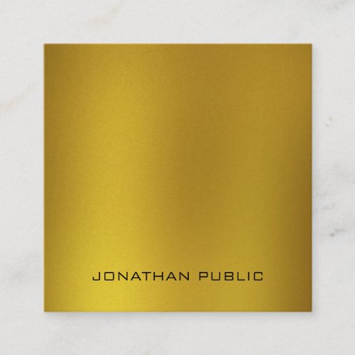 Premium Pearl Elegant Gold Look Template Luxe Cool Square Business Card