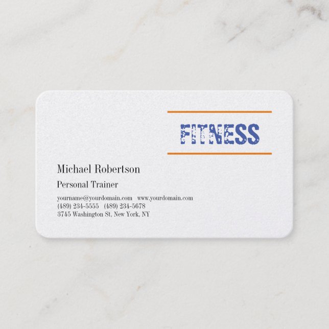 Premium Pearl Fitness Sport Professional Trainer  Business Card (Front)