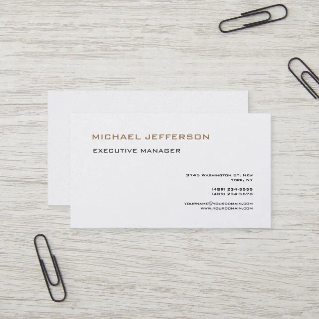 Premium Pearl Modern Elegant Simple Minimalist Business Card | Zazzle