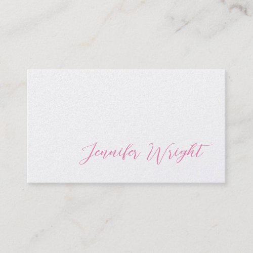 Premium Pearl Professional Minimalist Calligraphy Business Card