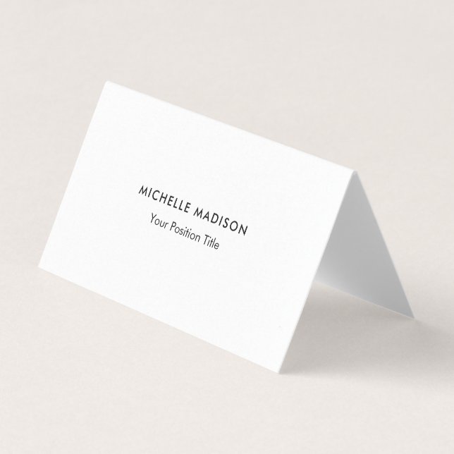 Premium Pearl Trendy Minimalist Professional Plain Business Card (Front)